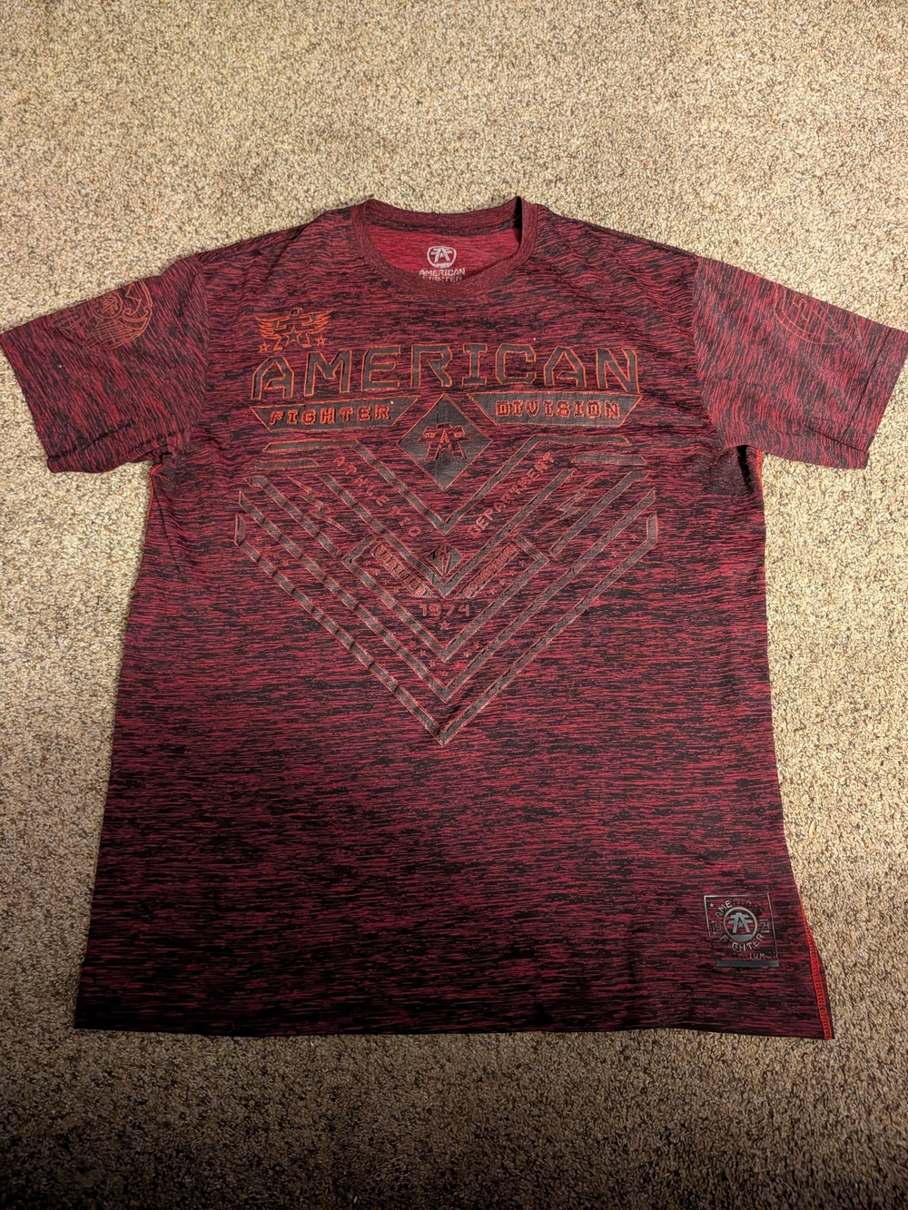 American Fighter Red Heather Graphic Short Sleeve Tee